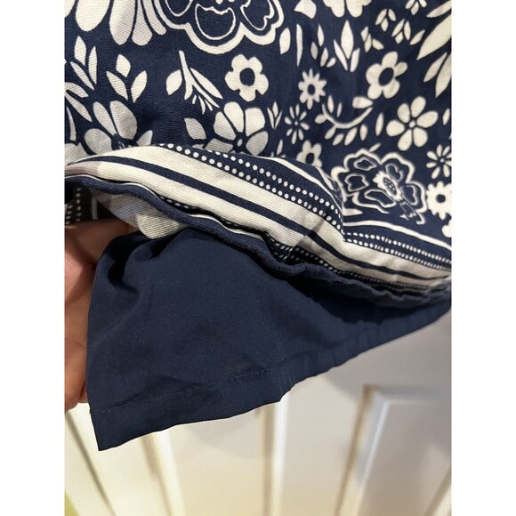 Talbots Skirt Womens Sz 16 Blue Floral Straight Casual Lined Coastal Romantic - Picture 4 of 6